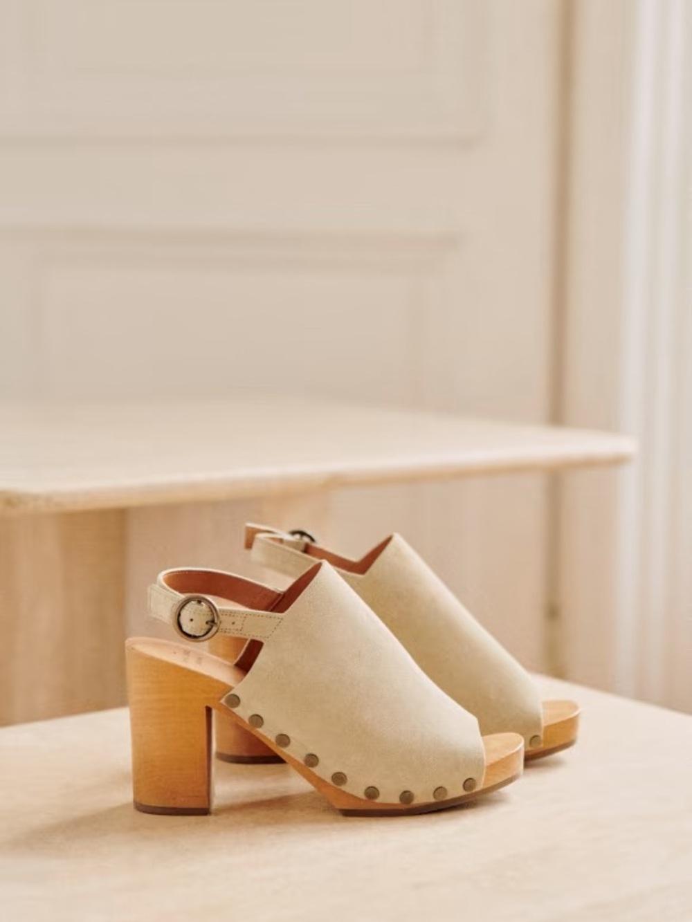 Sezane Dakota High Clogs Mastic - Size 36